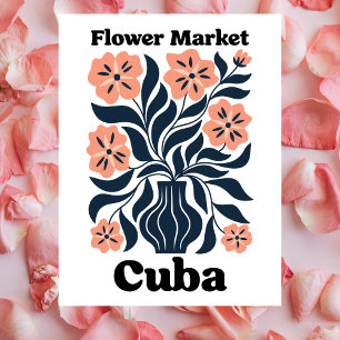 Carte Postale Marché de fleurs de Cuba Pot de fleurs et feuillag