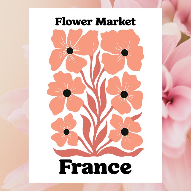 Carte Postale Marché de Fleurs de France Botaniques de Fleur de  (France Flower Market Peach Blossom Botanicals Postcard
)