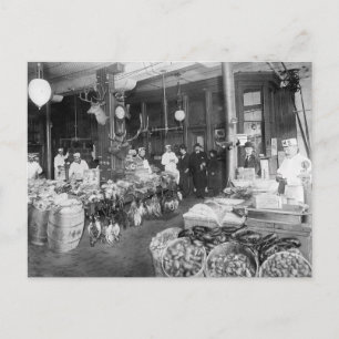 Carte Postale Marché de gibier et de fruits de mer, 1895