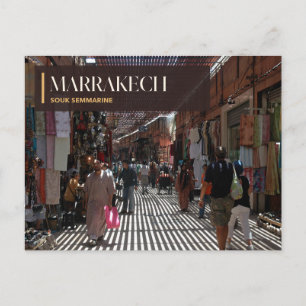 Carte Postale Marché de Marrakech Semmarine sous la lumière stri