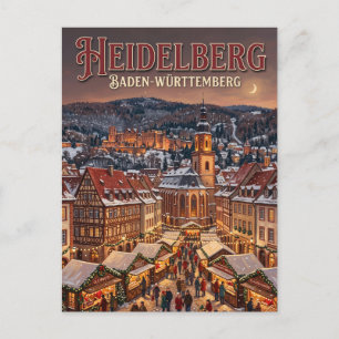 Carte Postale Marché de Noël de Heidelberg Allemagne