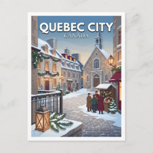 Carte Postale Marché de Noël de la Place Royale Québec