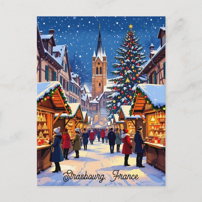 Carte Postale Marché de Noël de Strasbourg, France vacances (Devant)