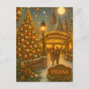 Carte Postale Marché de Noël de Vienne Voyage de vacances vint