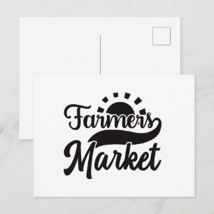 Carte Postale Marché de paysans amusant art de mot 