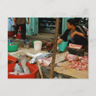 Carte Postale Marché de poissons Kalimantan près de Pangkalanbun