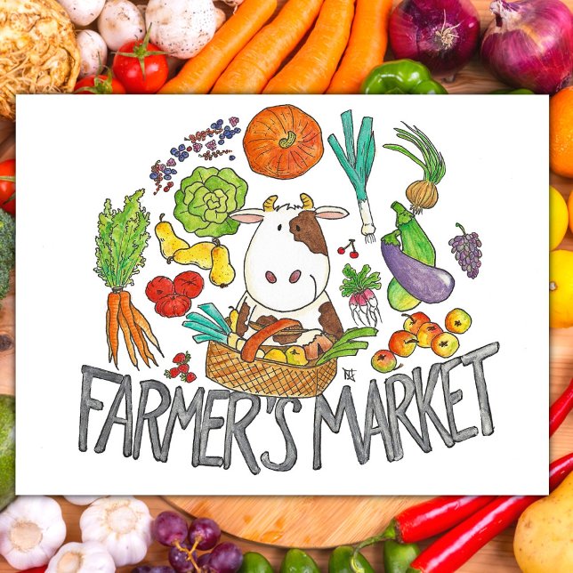 Carte postale MARCHÉ DE PRODUCTEURS par Nicole Jan (Créateur téléchargé)