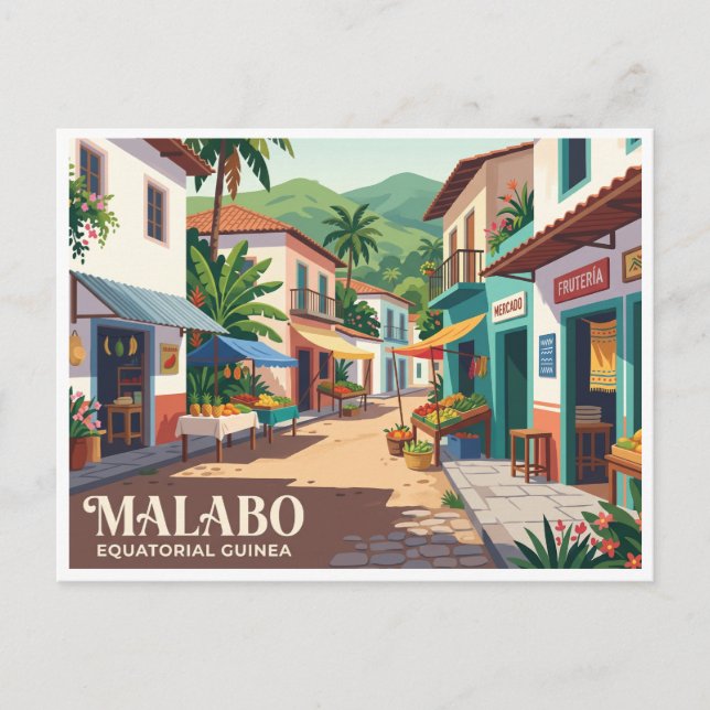 Carte Postale Marché de rue de Malabo Guinée équatoriale (Devant)