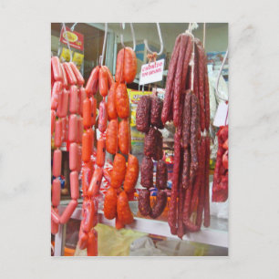 Carte Postale Marché de saucisses à Lima