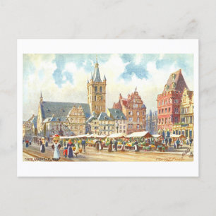 Carte Postale Marché de Trèves vintage