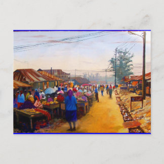 CARTE POSTALE MARCHÉ DES LAGOS PAR MOJISOLA A GBADAMOSI OKUBULE