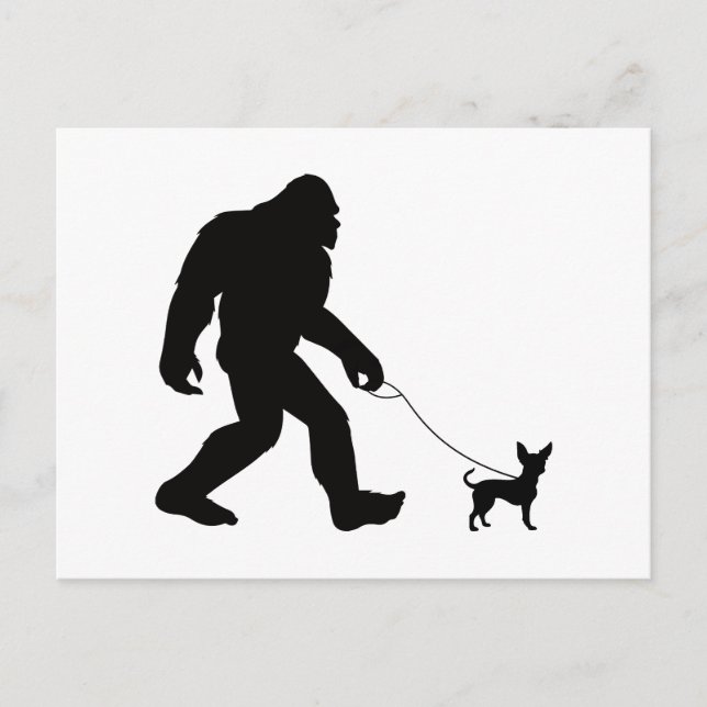 Carte Postale Marche des pieds Bigfoot Chihuahua (Devant)