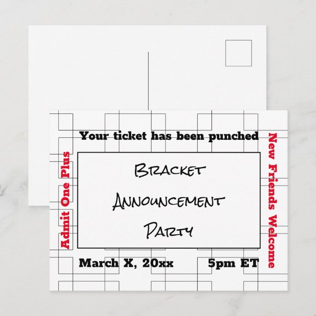 Carte Postale Marche Faire-part de basket-ball (Devant / Derrière)