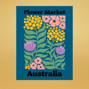 Carte Postale Marché Fleurs Australie Mimosa Fleur Rose