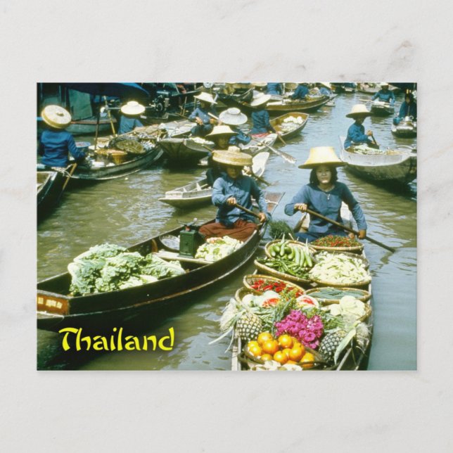 Carte Postale Marché flottant en Thaïlande (Devant)