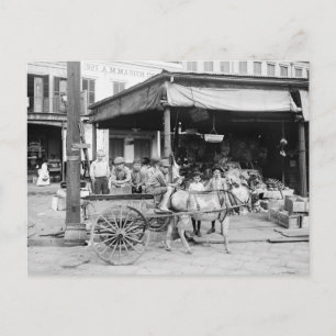 Carte Postale Marché français, Nouvelle-Orléans, 1910