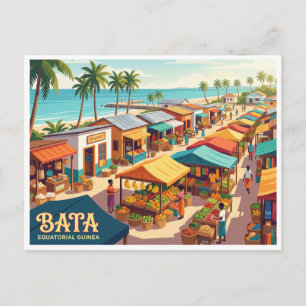 Carte Postale Marché frontalier de Bata Guinée équatoriale