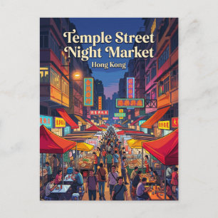 Carte Postale Marché nocturne de Temple Street Hong Kong