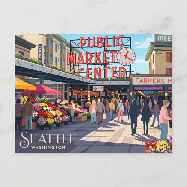 Carte Postale Marché Pike Place USA (Devant)