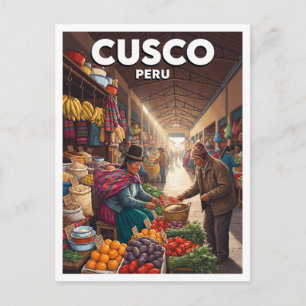 Carte Postale Marché San Pedro, Cusco Pérou