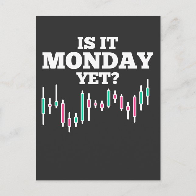 Carte Postale Marché stock Jour de négociation Humour Investisse (Devant)