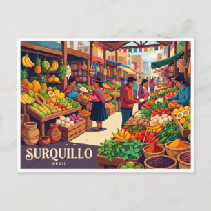 Carte Postale Marché Surquillo Lima Pérou
