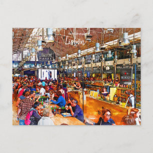 Carte Postale Marché Time Out Lisbonne Portugal 