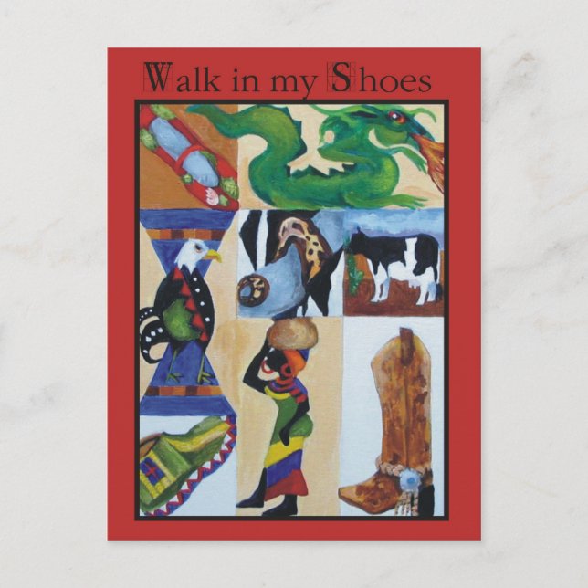 Carte Postale Marcher dans mes chaussures (Devant)