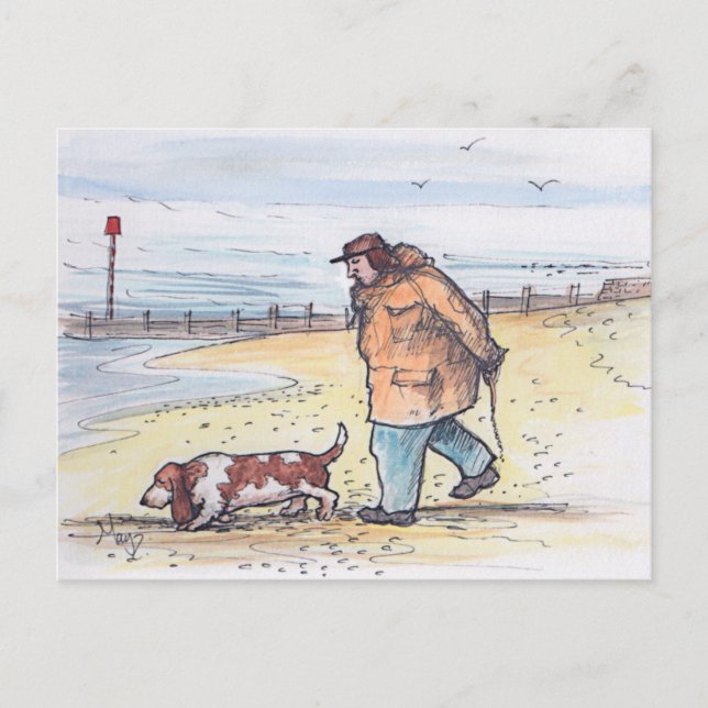 Carte Postale Marcher le chien - 02 (Devant)