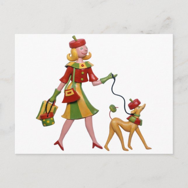 Carte Postale Marcher le chien en style! (Devant)