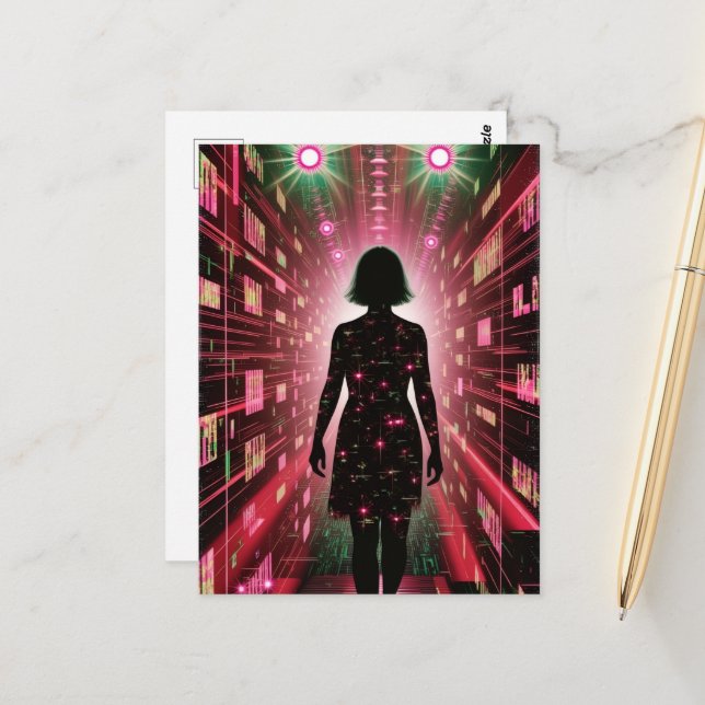 Carte Postale Marcher perdu dans l'algorithme  (Devant/Arrière en situation)
