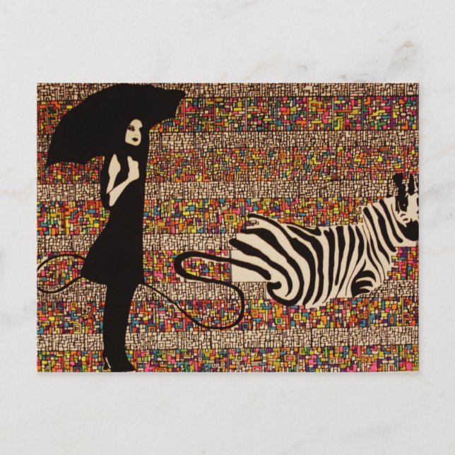 Carte Postale marcher sur le zèbre (Devant)