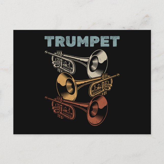 Carte Postale Marching Band Retro Trumpeter (Devant)