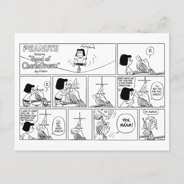 Carte Postale Marcie & Peppermint Patty Dans La Classe (Devant)