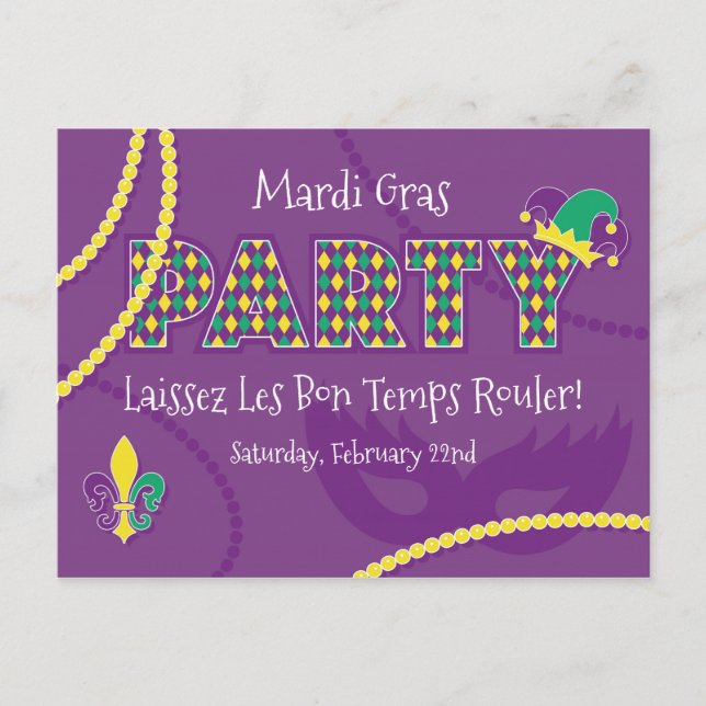 Carte Postale Mardi Gras Beads (Devant)