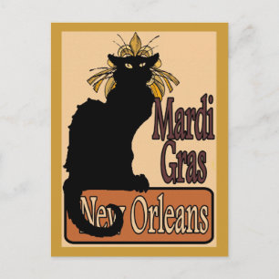 Carte postale Mardi Gras Chat Noir