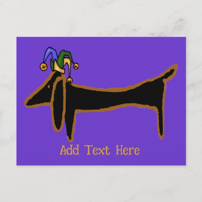 Carte Postale Mardi Gras Dachshund t (Devant)