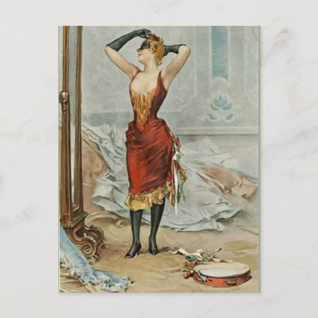 Carte Postale Mardi Gras Femme Classique (Devant)