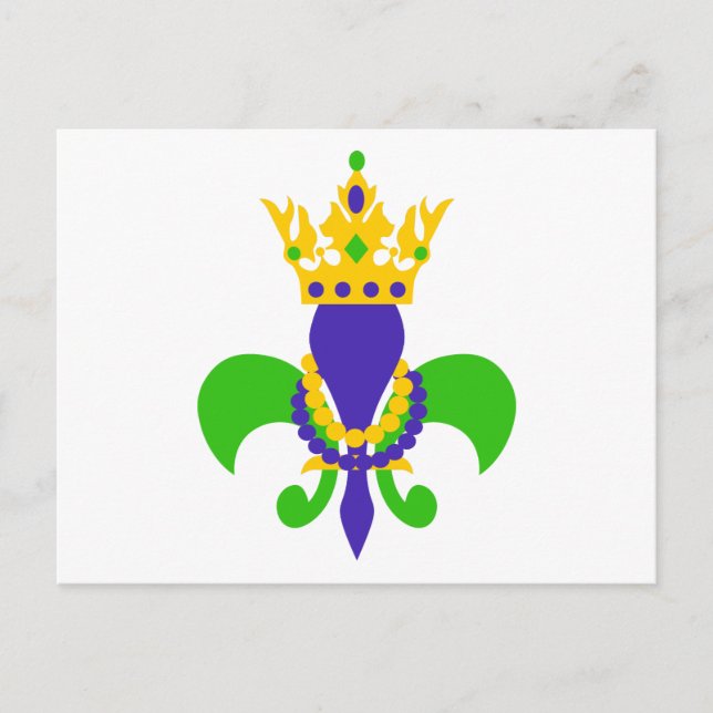 Carte Postale Mardi Gras Fleur de Lis (Devant)