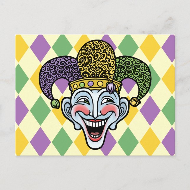 Carte Postale Mardi Gras Jester (Devant)