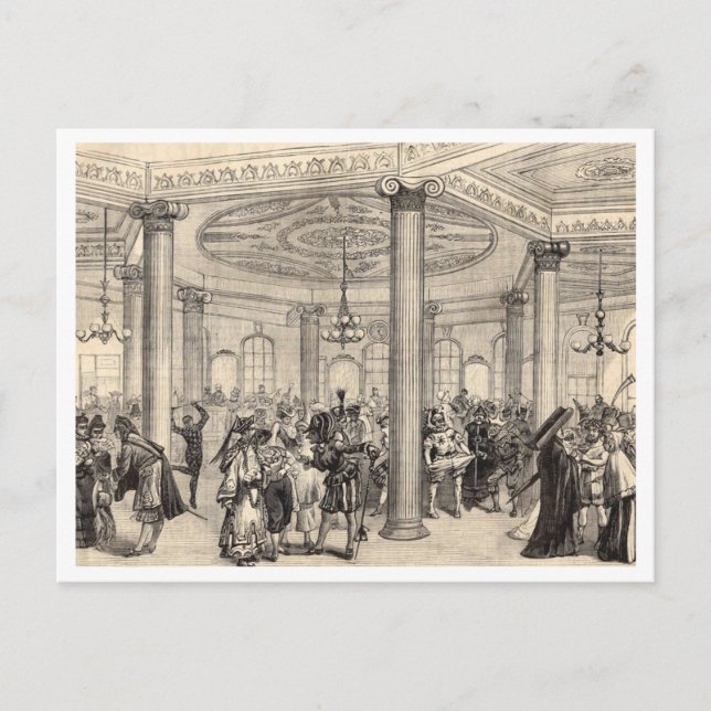 Carte Postale Mardi Gras La Nouvelle-Orléans dessin historique 1 (Devant)