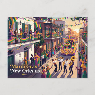 Carte Postale Mardi Gras La Nouvelle-Orléans, États-Unis