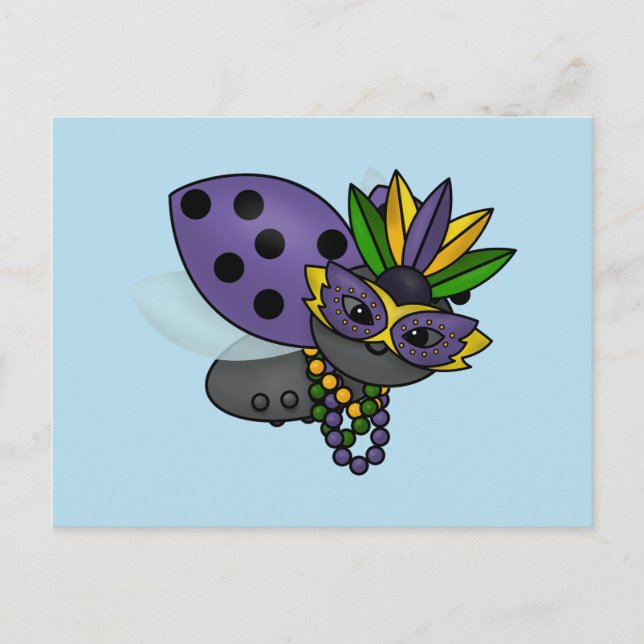 Carte Postale Mardi Gras Ladybug (Devant)