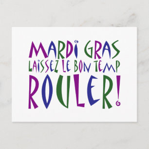 Carte Postale Mardi Gras - Laissez Le Bon Temp Rouler !