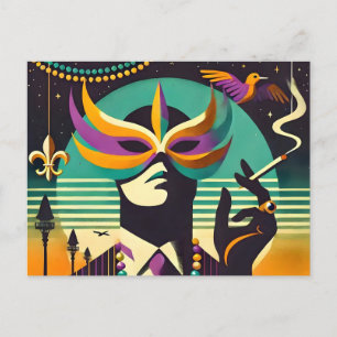 Carte Postale Mardi Gras l'Homme qui Fume