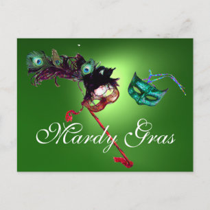 Carte Postale MARDI GRAS MASQUERADE - Jeu vert