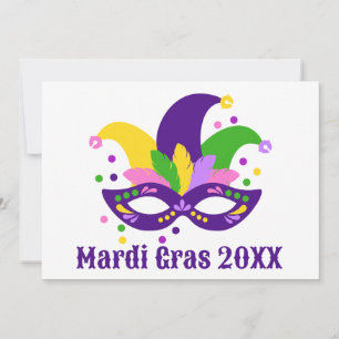Carte postale Mardi Gras Mignonne Purple Green Gol