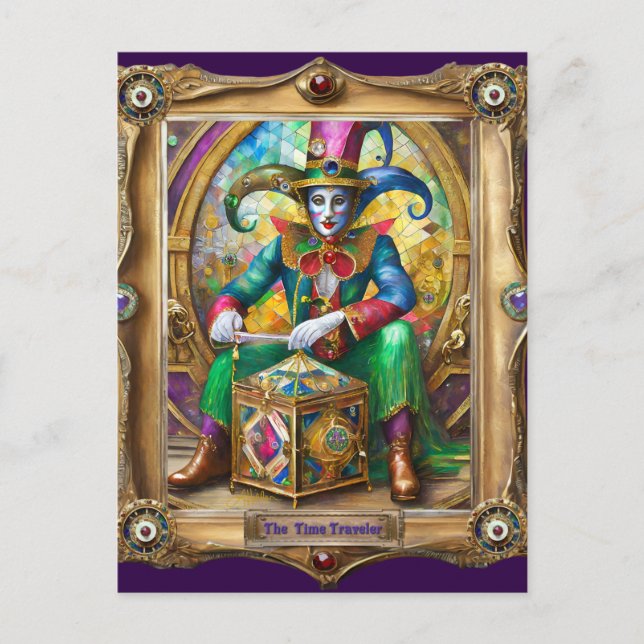 Carte Postale Mardi Gras Realm Portraits - Voyageur du temps (Devant)