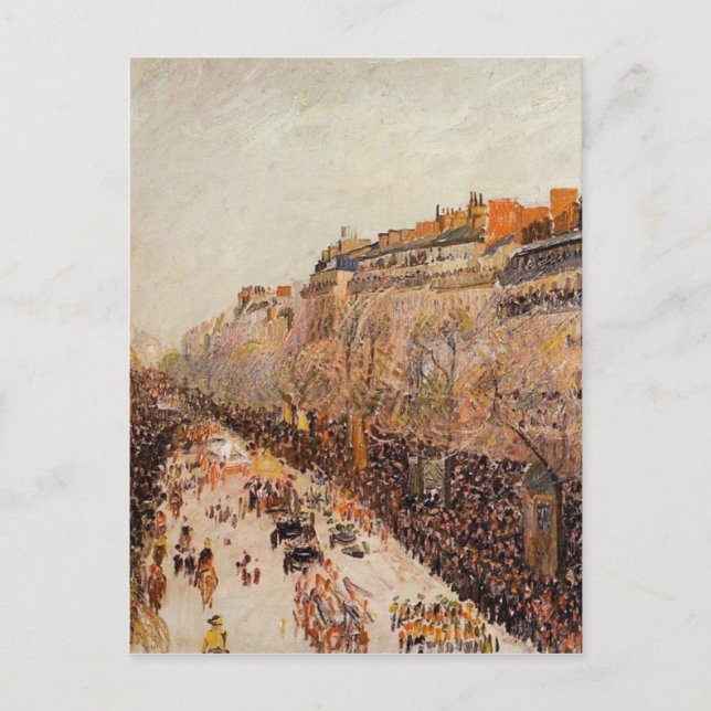 Carte Postale Mardi Gras sur les Boulevards par Camille Pissarro (Devant)
