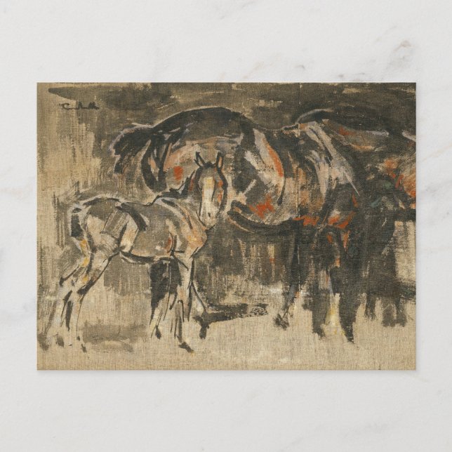 Carte Postale Mare et poulain | Joseph Crawhall (Devant)